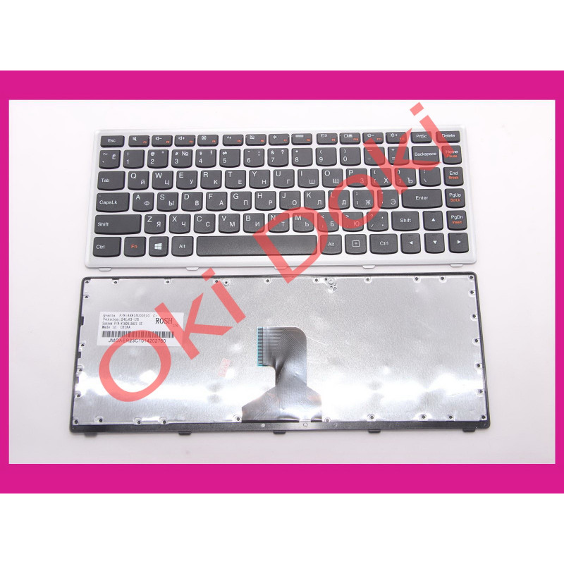 Клавіатура Lenovo (Z400) rus black silver frame