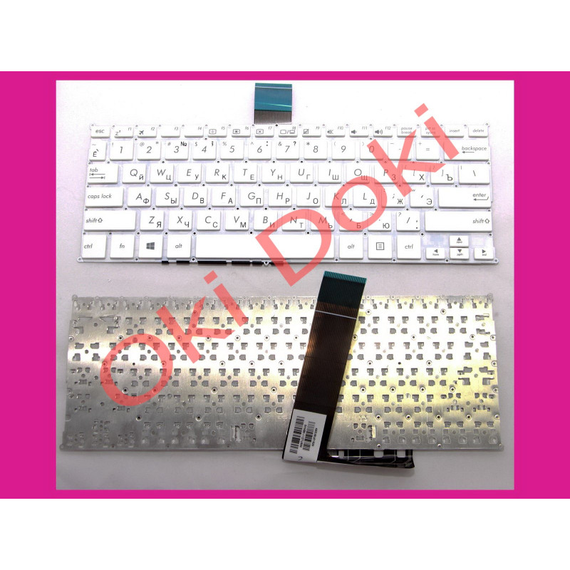 Клавиатура Asus F200 R202 X200 X200CA series white руские буквы черные Клавиатура Asus F200 R202 X200 X200CA series white руские буквы черные