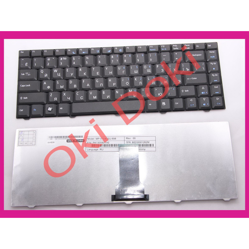 Клавіатура ACER (EM: D520 D525 D720 D725 GW: 4405C NV4000 Packard Bell S series ) rus black