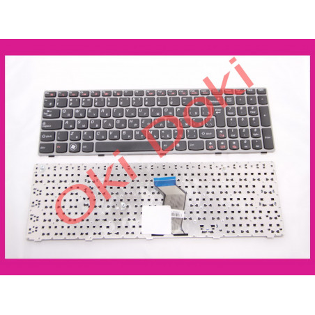 Клавиатура Lenovo IdeaPad B570 B575 B580 B590 V570 V575 V580 Z570 Z575 rus black silver frime вертикальный энт
