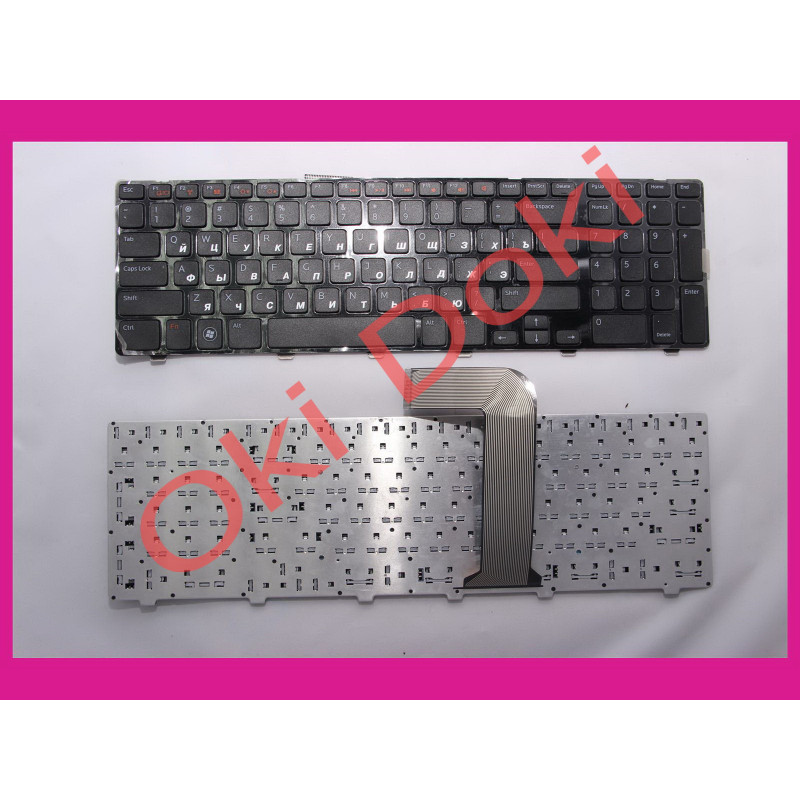 Клавиатура для ноутбука Dell Inspiron 5720 7720 N7110 XPS L702x Vostro 3750 черная английская русские наклейки type 2 Клавиатура для ноутбука Dell Inspiron 5720 7720 N7110 XPS L702x Vostro 3750 черная английская русские наклейки type 2