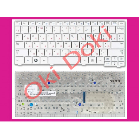 Клавиатура для ноутбука Samsung N148, N150, N100, N128, N145, N143, NB30, NB20 белая BA59-02708C