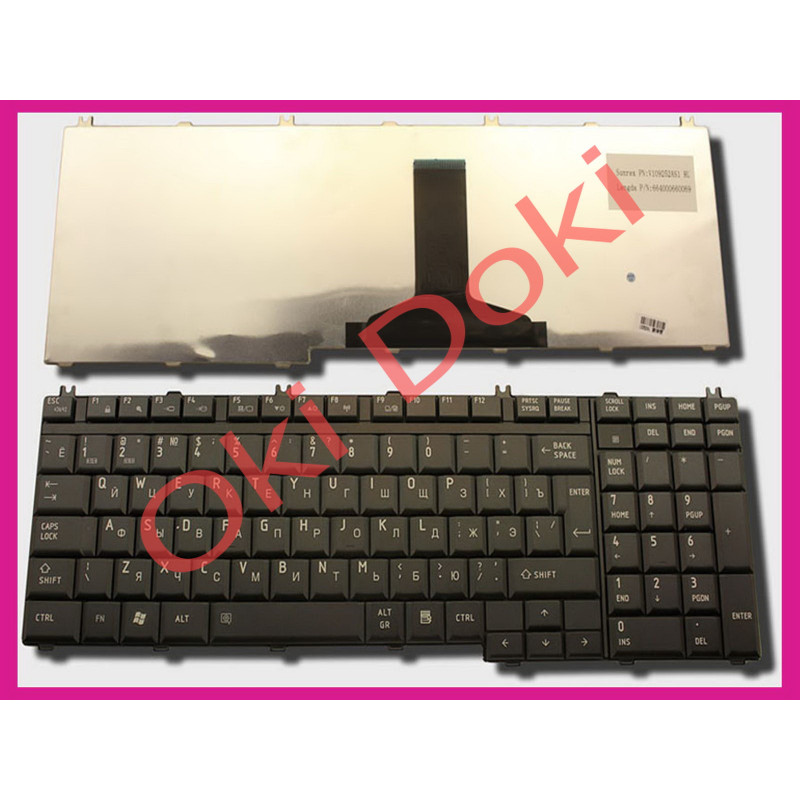 Клавіатура для ноутбука Toshiba Satellite A500 L350 L500 L505 F501 P200 P300 P500 матова BIG enter type 1