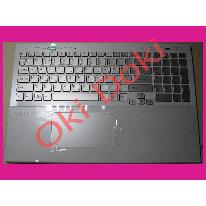 Клавиатура для ноутбука SONY SVS15 series rus, silver key top case white