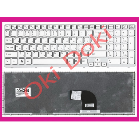 Клавиатура для ноутбука SONY E15, E17, SVE15, SVE17 rus, white