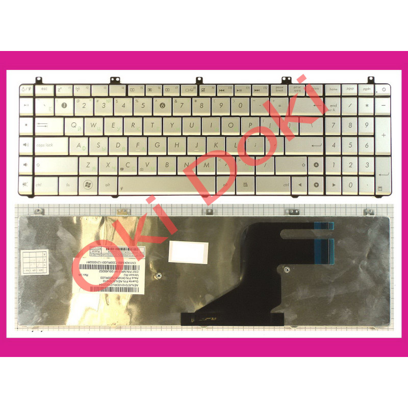 Клавиатура для ноутбука ASUS N55, N75, X5QS rus, silver N55 version Клавиатура для ноутбука ASUS N55, N75, X5QS rus, silver N55 version