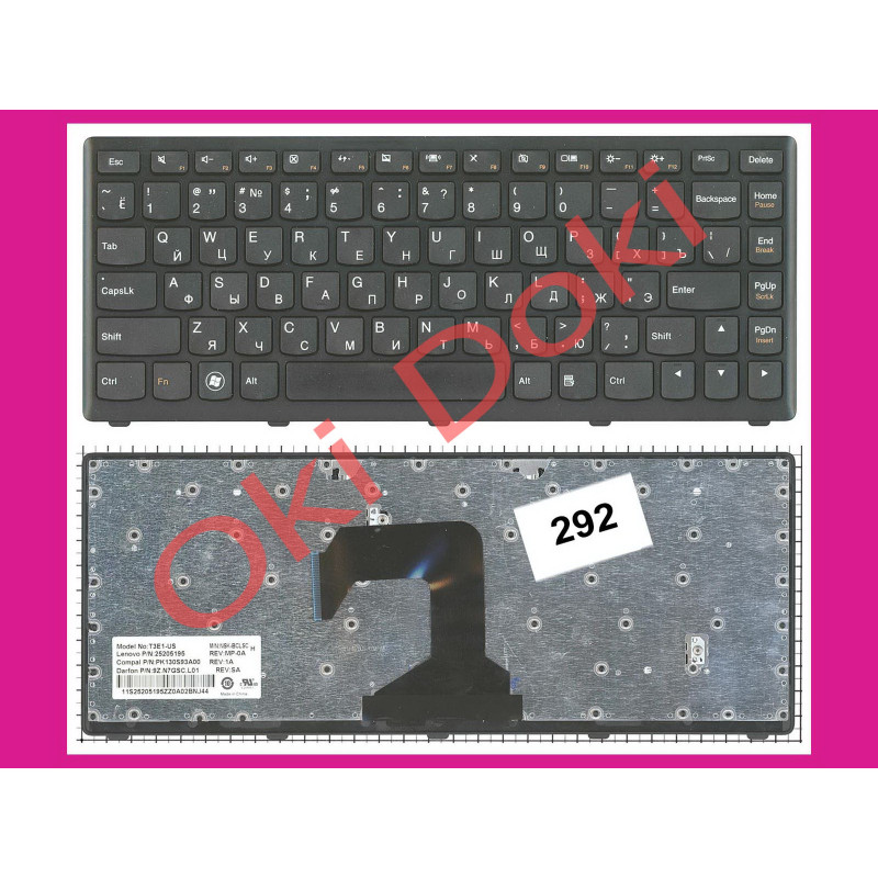 Клавиатура для ноутбука Lenovo S300 S400 S405 черная type 1 Клавиатура для ноутбука Lenovo S300 S400 S405 черная type 1