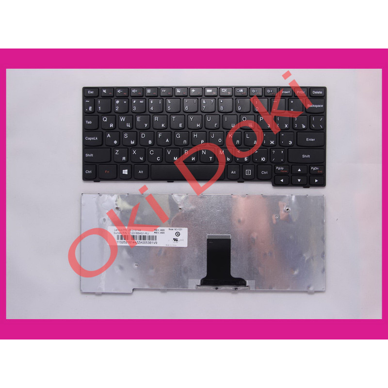 Клавиатура для ноутбука Lenovo IdeaPad S10-3 S10-3s S100 S110 black frime e10-30 type 2 ентер горизонтальный