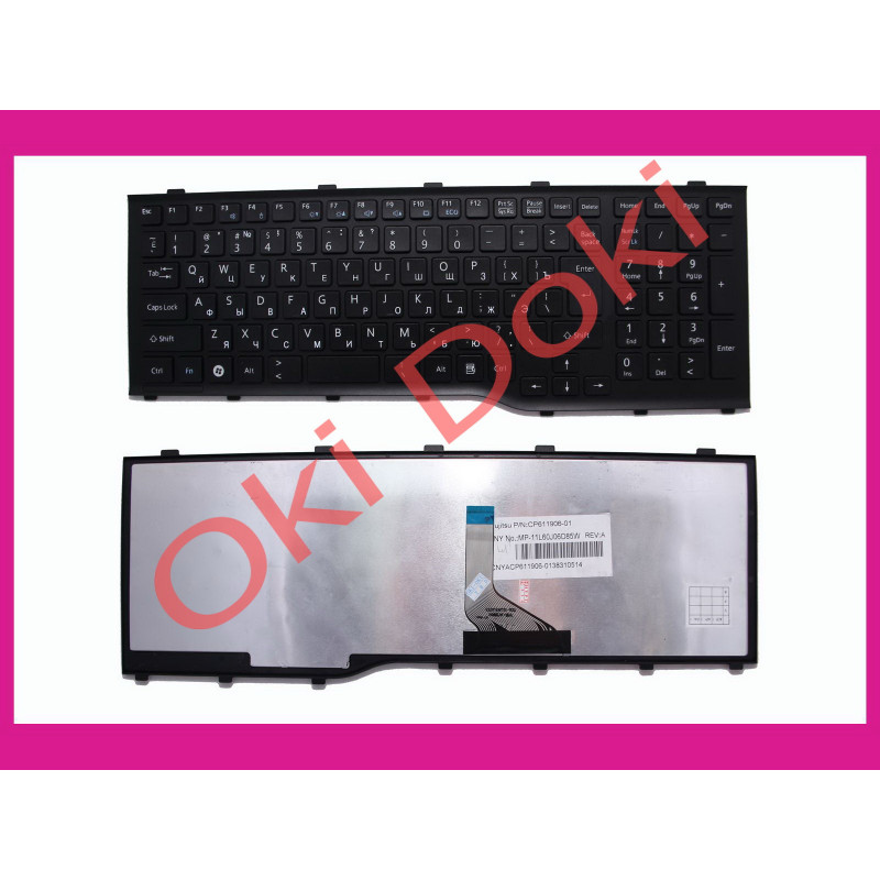 Клавиатура для ноутбука FUJITSU LB A532, AH532, N532, NH532 rus, black энтер вертикальный type 3