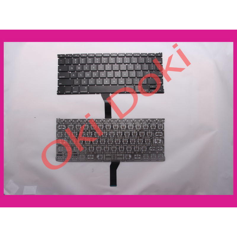 Клавіатура для ноутбука APPLE MacBook Air A1369 2011, A1466 2012-2017, MC503, MC504 13.3" US, black, горизонтальний Ente