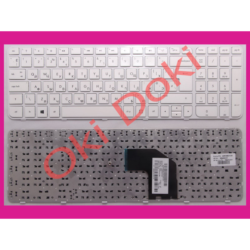 Клавіатура для ноутбука HP Pavilion G6-2000 біла із рамкою вертикальний Enter type 6 Клавіатура для ноутбука HP Pavilion G6-2000 біла із рамкою вертикальний Enter type 6