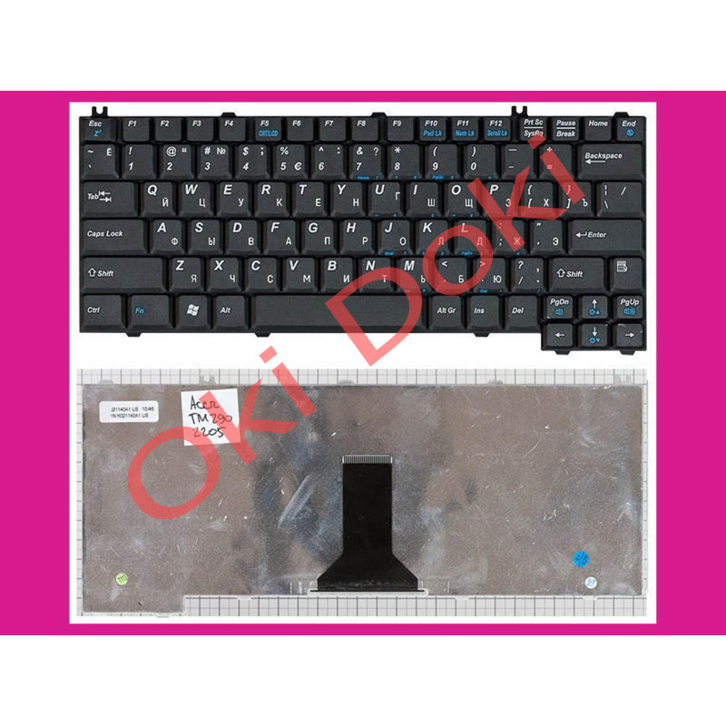 Клавиатура для ноутбука Acer TravelMate 290 3950 4050 Aspire 2000 2010 2020 Extensa 2350 черная Клавиатура для ноутбука Acer TravelMate 290 3950 4050 Aspire 2000 2010 2020 Extensa 2350 черная