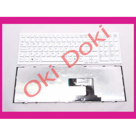 Клавіатура для ноутбука Sony Vaio VPCEL VPC-EL біла з білою рамкою, вертикальний Enter type 4 УЦІНКА!!!