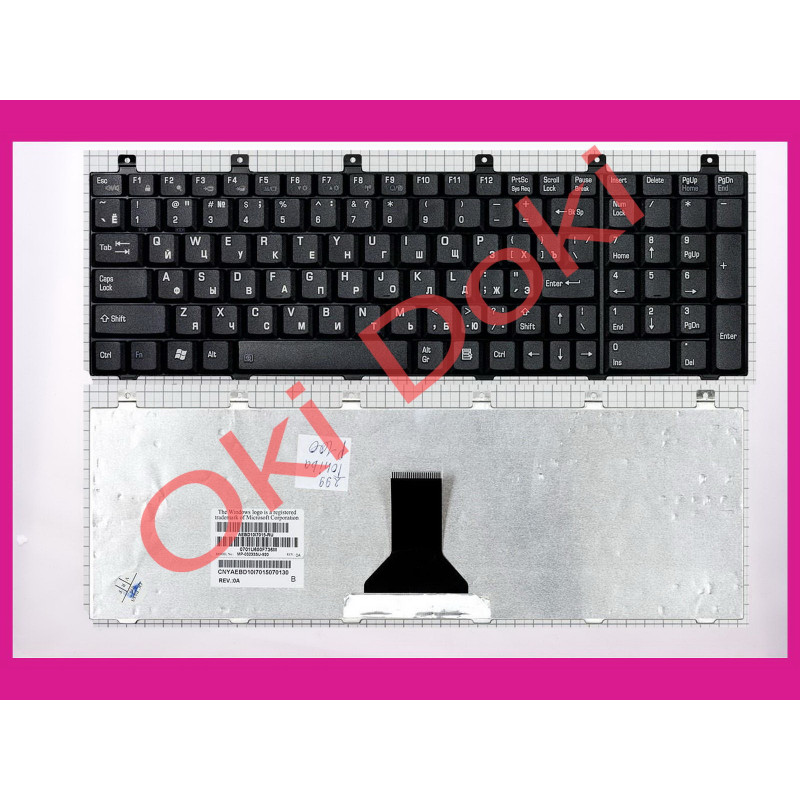 Клавіатура для ноутбука TOSHIBA M60, M65, P100, L105 rus, black