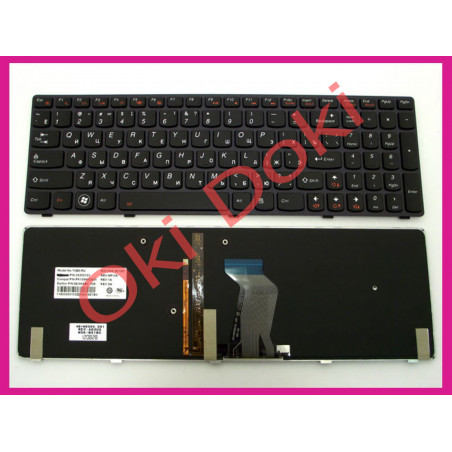 Клавиатура для ноутбука LENOVO Y580 rus, black, подсветка клавиш