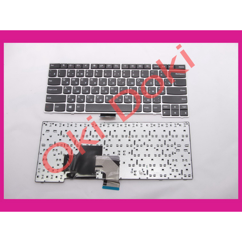 Клавіатура для ноутбука Lenovo V490 V490U V490UA чорна із сріблястою рамкою