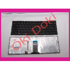 Клавіатура для ноутбука LENOVO IdeaPad 100S-14IBR, 300S-14ISK,500S-14ISK S41-70, U41-70 rus, black без рамки, підсвітка