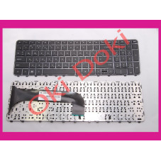Клавіатура HP Pavilion m6-1000 ENVY m6-1100 m6-1200 чорна з рамкою (російські літери сірі)