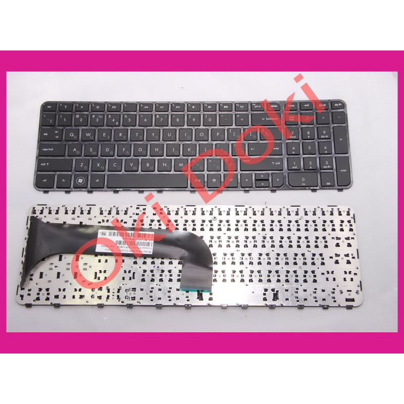 Клавіатура HP Pavilion m6-1000 ENVY m6-1100 m6-1200 чорна з рамкою (російські літери сірі)