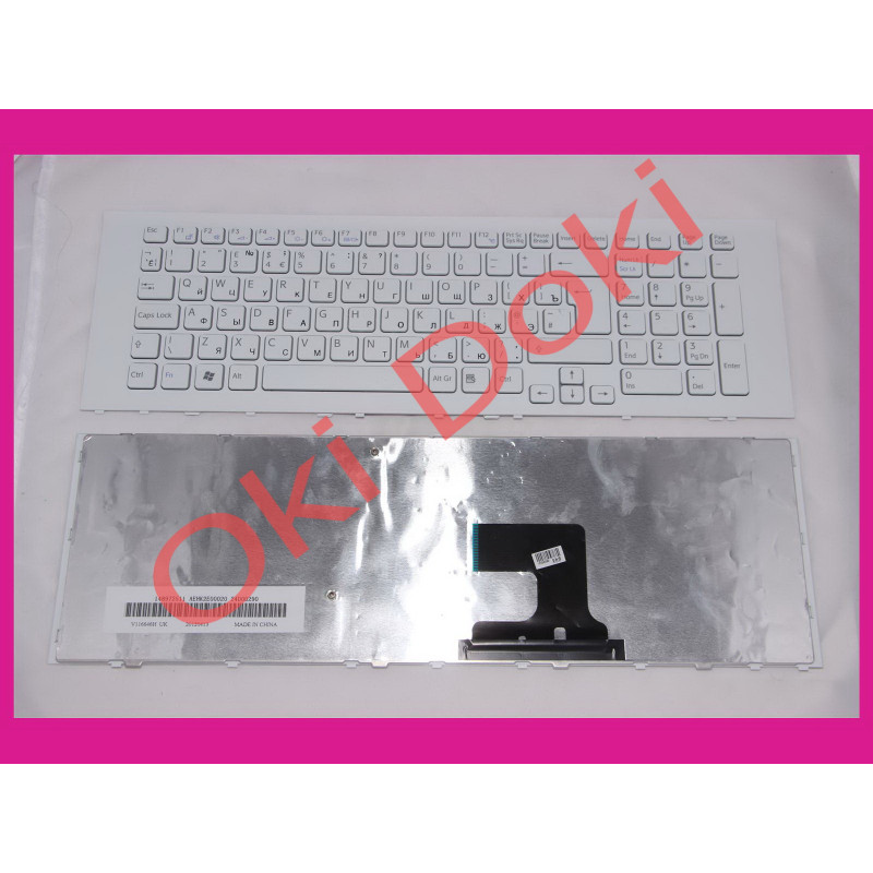 Клавиатура для ноутбука Sony VPC-EJ VPCEJ белая с рамкой вертикальн