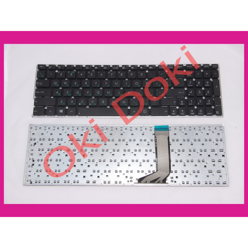 Клавіатура для ноутбука ASUS X556 series rus, black, без рамки OEM
