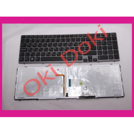 Клавіатура для ноутбука Sony Vaio E15, E17, SVE15, SVE17 rus, silver підсвітка клавіш