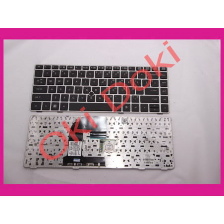 Б.У! Клавіатура для ноутбука Hp Elitebook 8460 6460B 8410 8470 6465b 6470b 6475b чорна з трекпоінтом та сірою рамкою E