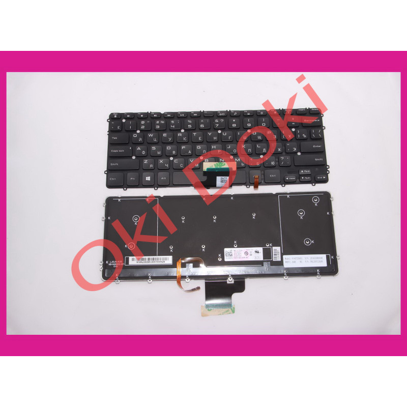 Клавіатура для ноутбука DELL XPS 15 9530, Precision M3800 rus, black, без рамки, підсвітка клавіш