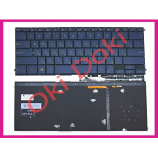 Клавіатура для ноутбука ASUS (UX490 series) rus, blue, без рамки, підсвітка клавіш
