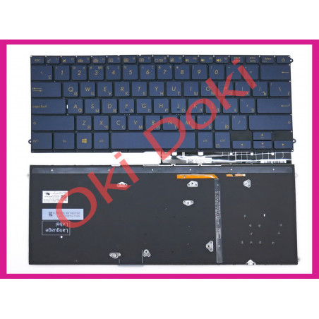 Клавиатура для ноутбука ASUS (UX490 series) rus, blue, без фрейма, подсветка клавиш