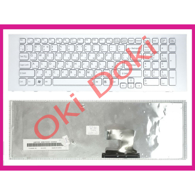 Oki-doki.com.ua | Клавиатура Sony VPC-EJ VPCEJ белая купить в Киеве, Харькове, Днепропетровске, Одессе, Запорожье, Львове Oki-doki.com.ua | Клавиатура Sony VPC-EJ VPCEJ белая купить в Киеве, Харькове, Днепропетровске, Одессе, Запорожье, Львове