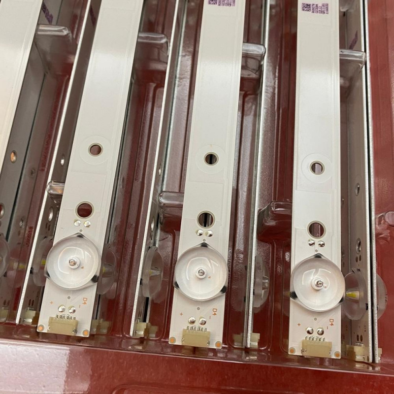 Bande LED De Rechange Pour TV Hisense - Modèles : SVH420AB2, H43M3000, 43H7C, LC-43N4000U, Etc. - Longueur 402 Mm - 7 Pièces + Connecteurs