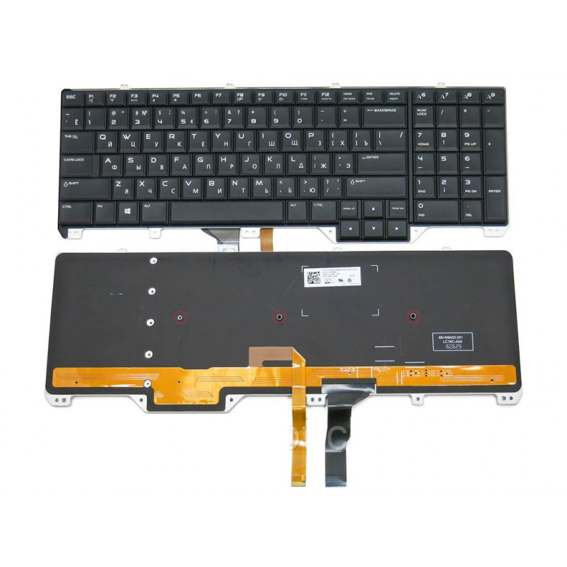 Клавиатура для ноутбука Dell Alienware 17 R2, 17 R3 CN-0KWJGT-65890-69Q-0KW0-A00 0kwjgt nsk-lc1bc 0u pk1318f1a07 Делл с подсвет