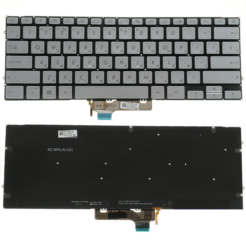 Клавиатура ASUS ZenBook 14 UX431 UX431FL UX431FLC UX431FA UX431FAC UX431FN UX431DA NSK-WRKBN 9Z.NFKBN.K01 9Z.NFKBN.K0Q 9Z.NFK
