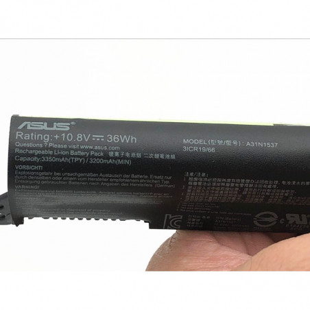 Батарея для ноутбука Asus A31N1537 X441SA X441SC X441UA X441UV 11.1V 3200 mAh 36Wh Black