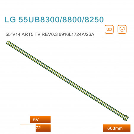 Підсвітка LG 55" v14 art5 tv rev0.31 6920L-0001c type 55UB8300-CG 692