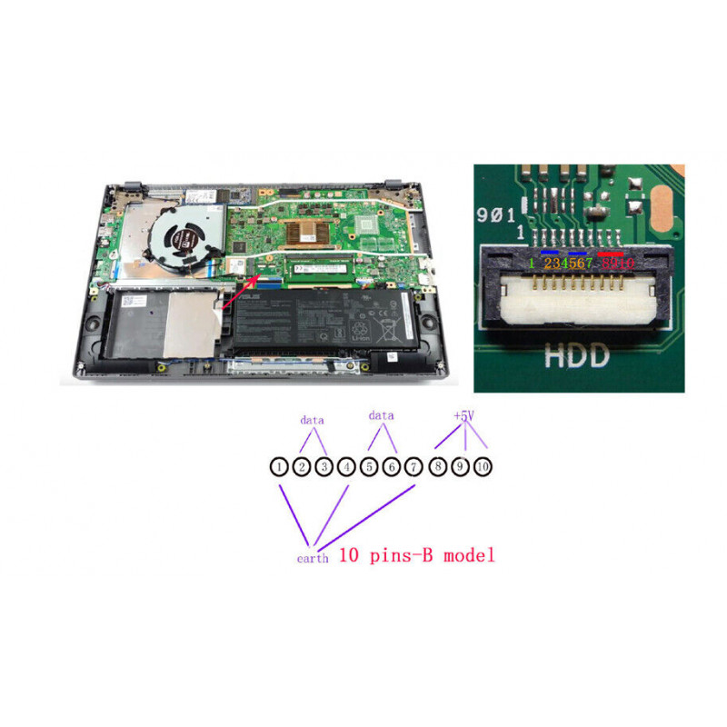 Шлейф, кабель HDD HUAWEI Matebook D15 2020 10pin не подходит для Matebook D 2017 2018