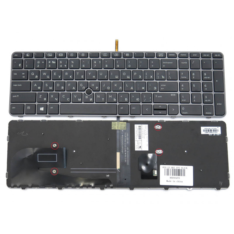Клавиатура HP 836623-FP1 6037B0112735 HPM14N5 822579-001 6037B0116601 821156-001 SN9145PS1 SG-81130-XUA 822579-251 821156-251