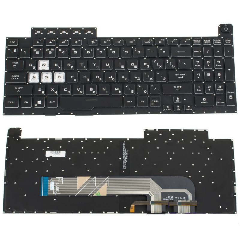Клавиатура для ноутбука ASUS TUF A15 FA506 TUF A17 FX506 series rus black без фрейма, подсветка клавиш
