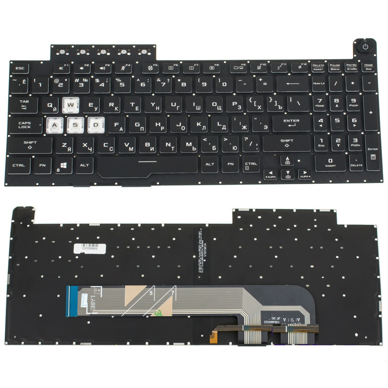Клавіатура до нотбука ASUS TUF A15 FA506 TUF A17 FX506 series rus black без фрейма,підсвітка клавіш Клавіатура до нотбука ASUS TUF A15 FA506 TUF A17 FX506 series rus black без фрейма,підсвітка клавіш