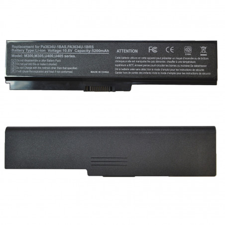 Акумулятор до Toshiba PA3634 pa3635u PA3819U A660 C650 L310 L515 L630 L635 L645 M300 U400 U500 10.8V 5200mAh Black