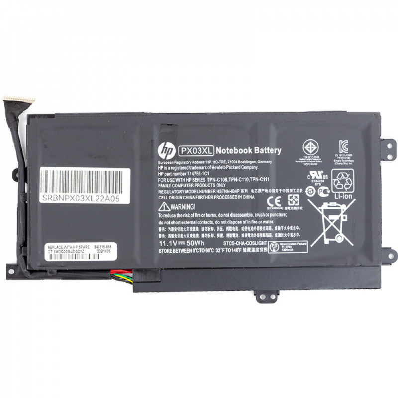 Батарея для ноутбука HP PX03XL ENVY M6-K000 M6-K100 series 11.1V 50 Батарея для ноутбука HP PX03XL ENVY M6-K000 M6-K100 series 11.1V 50