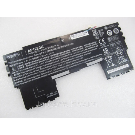 Акумулятор до ноутбука Acer AP12E3K Aspire S7-191 7.4V Black 3790mAh 28Wh