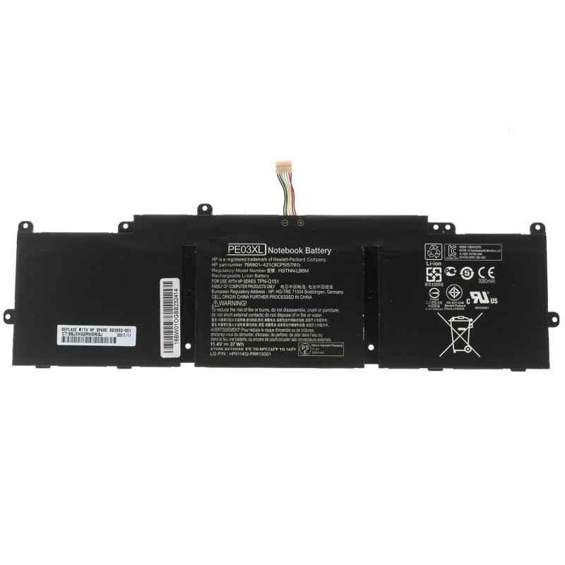 Батарея для ноутбука HP PE03XL Chromebook 210 G1 11 G3 11 G4 series 11.4V 3250mAh 37Wh Black