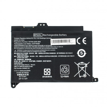 Акумулятор HP BP02XL Pavilion 15-AW000 15-AU 7V 4500mAh Black