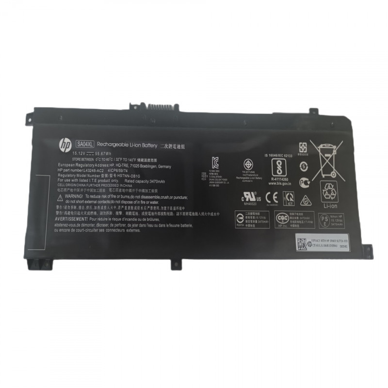 Батарея HP SA04XL Envy x360 15-DS 15-DR 15.2V 3470mAh 55.67Wh Black HSTNN-OB1F Orig Батарея HP SA04XL Envy x360 15-DS 15-DR 15.2V 3470mAh 55.67Wh Black HSTNN-OB1F Orig