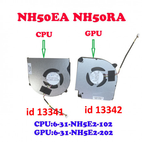 Вентилятор для ноутбука NH50EA CPU 6-31-NH5E2-102 NH50RA GPU 6-31-NH5E2-202 6 31 NH5E2 102 6-31 NH5E2-202 CLEVO NH50RA