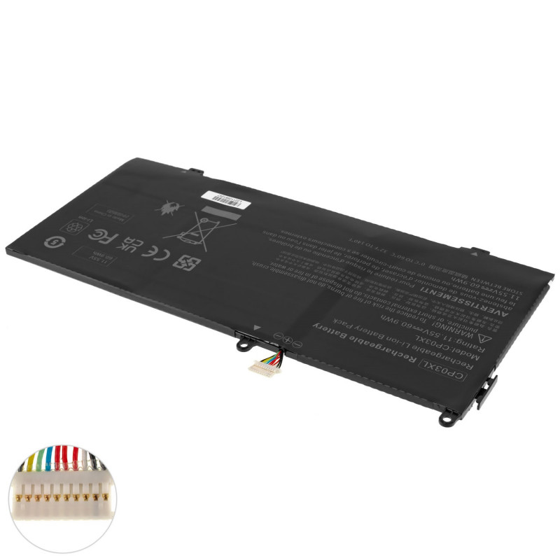 Акумулятор до ноутбука HP CP03XL Spectre X360 13-AE 11.55V 5275mAh 60.9Wh Black Акумулятор до ноутбука HP CP03XL Spectre X360 13-AE 11.55V 5275mAh 60.9Wh Black