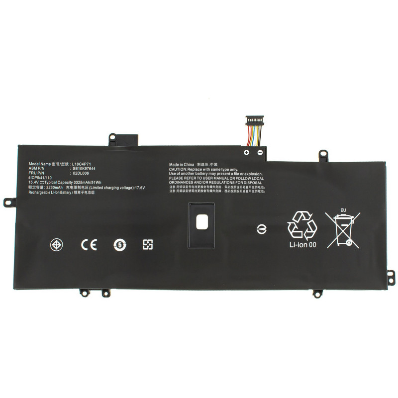 Батарея для ноутбука LENOVO L18C4P71 ThinkPad X1 Carbon 7th Gen X1 Yoga 5th Gen 15.36V 3325mAh 51Wh Black 5B10W13930 orig