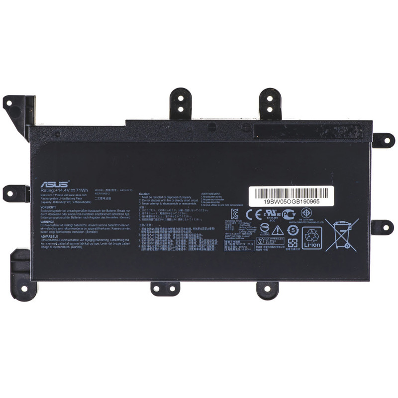 Акумулятор до ноутбука ASUS A42N1713 ROG G703GS G703VI G703GI 14.4V 5000mAh 71Wh Black 0B110-00500000 orig Акумулятор до ноутбука ASUS A42N1713 ROG G703GS G703VI G703GI 14.4V 5000mAh 71Wh Black 0B110-00500000 orig